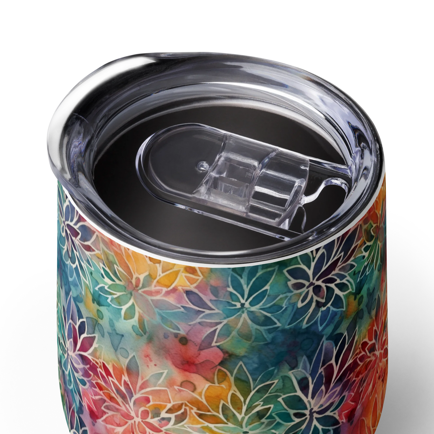 Colorful Summer Floral Abstraction Wine Tumbler