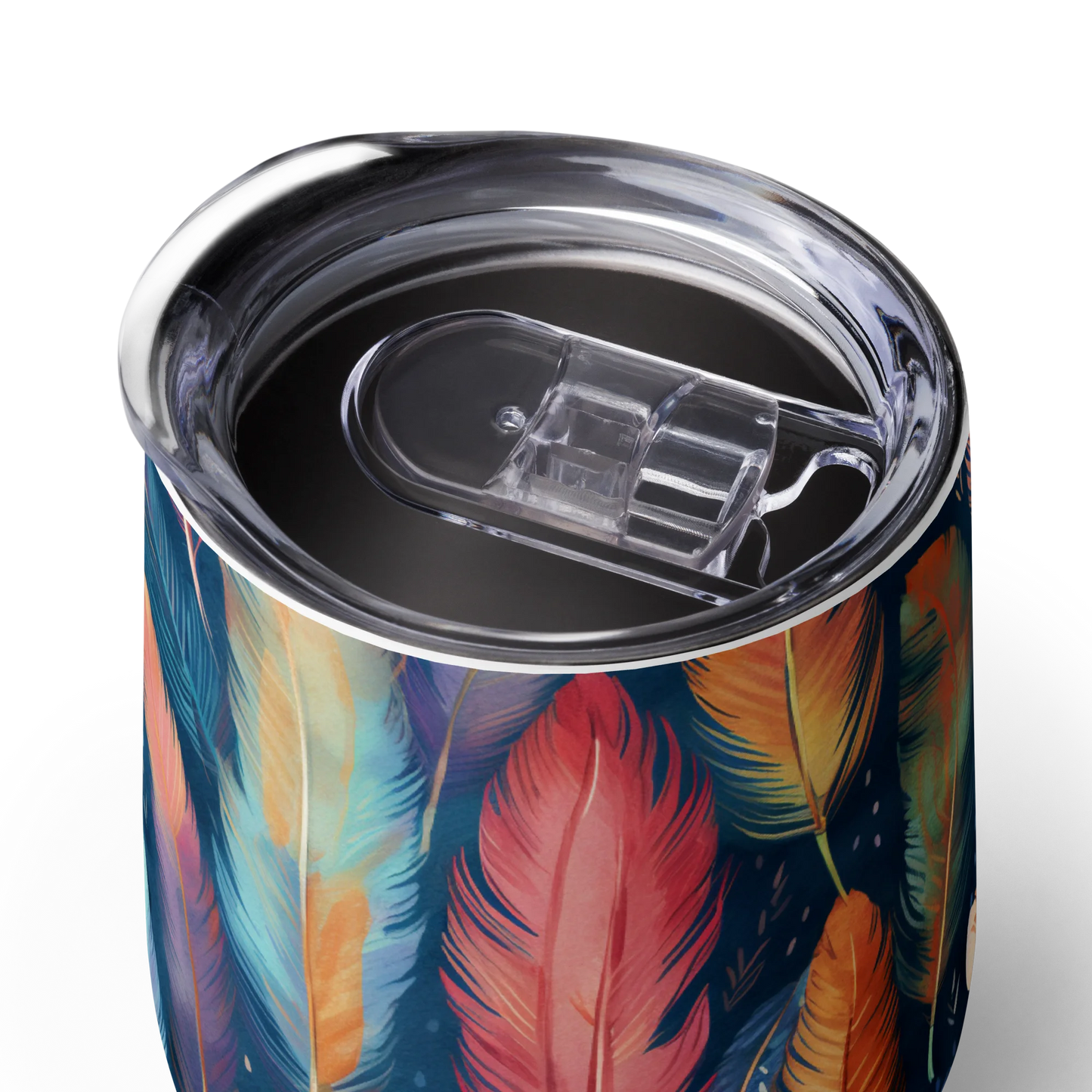 Dance of Wild Birds' Feathers Wine Tumbler