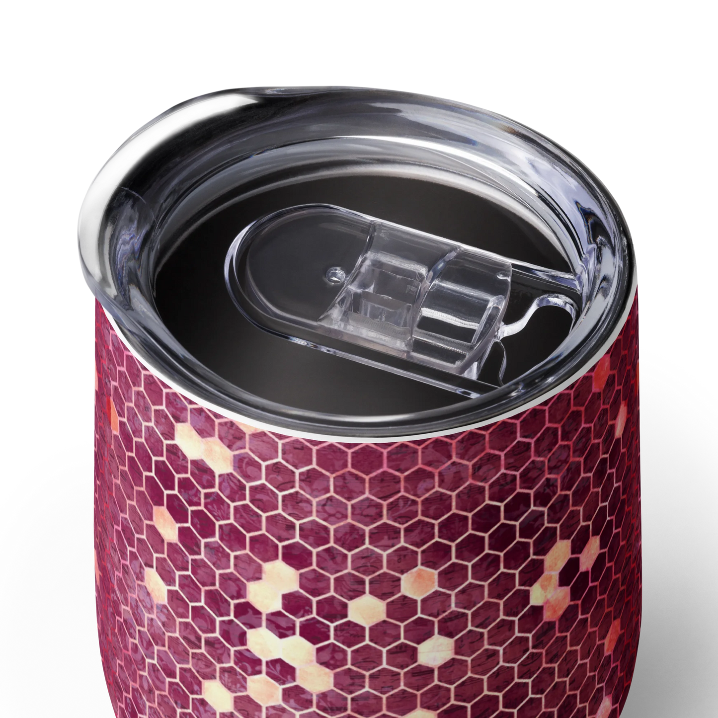 Burgundy Gold Honeycombs Ornament Wine Tumbler