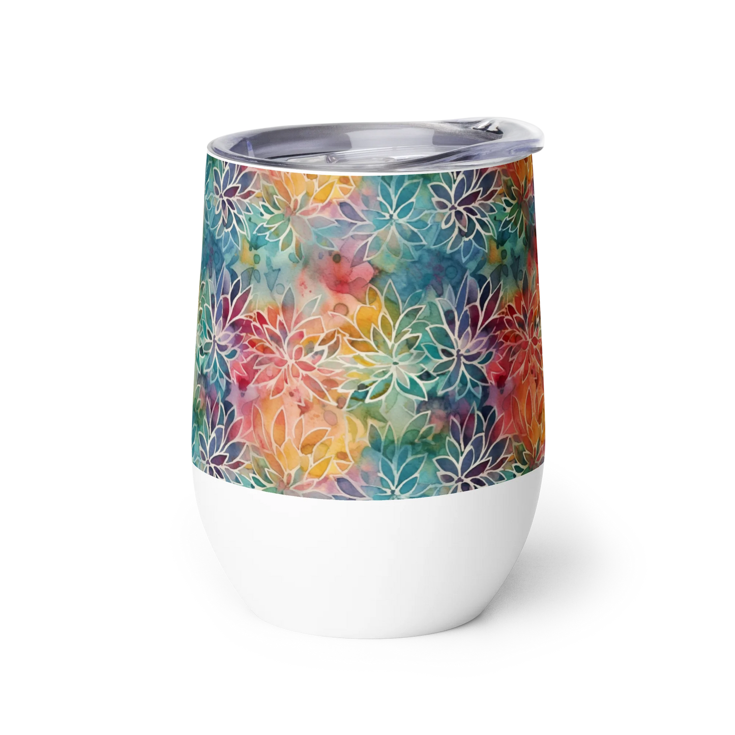 Colorful Summer Floral Abstraction Wine Tumbler