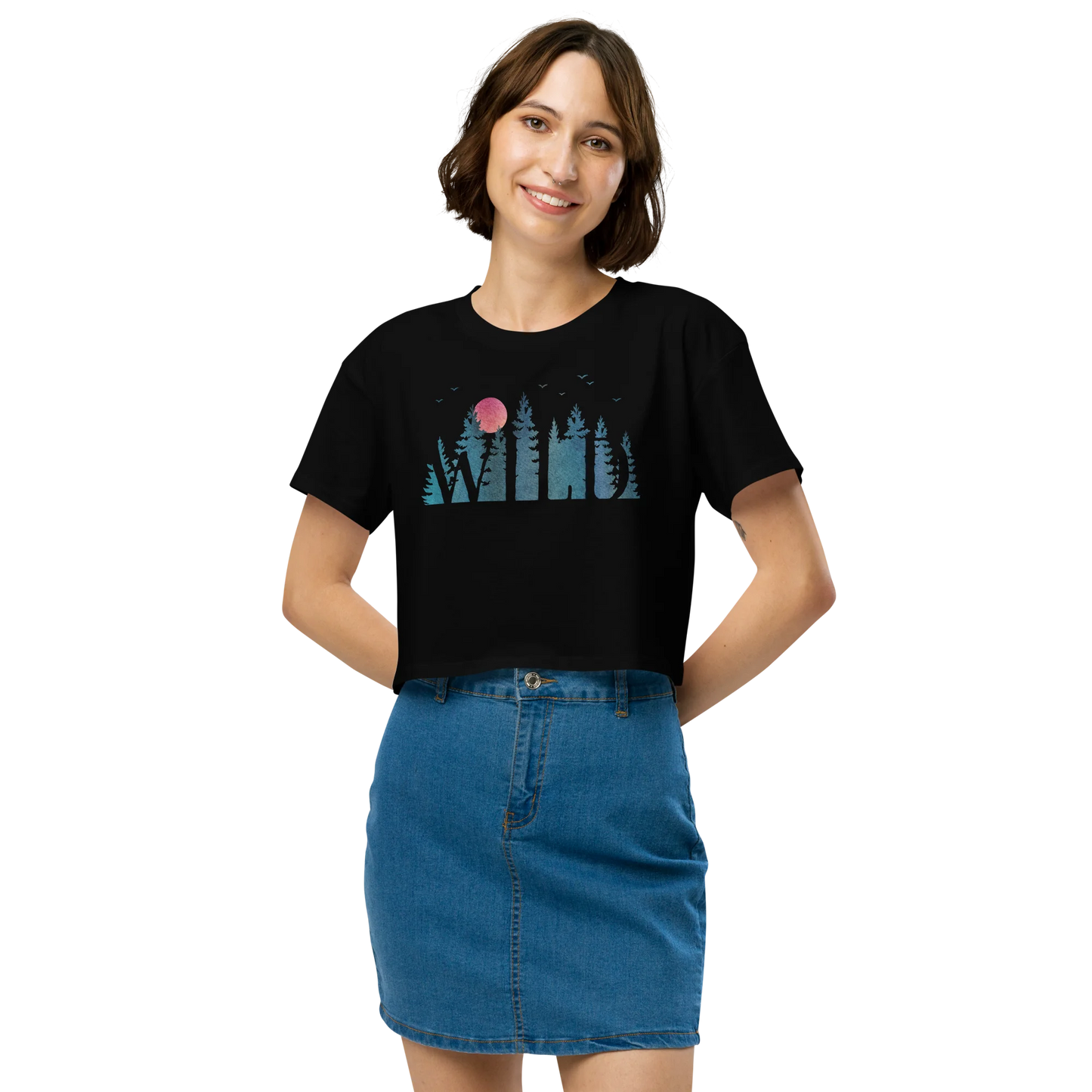 "Wild Soul in Blue Shades" Crop Top T-shirt