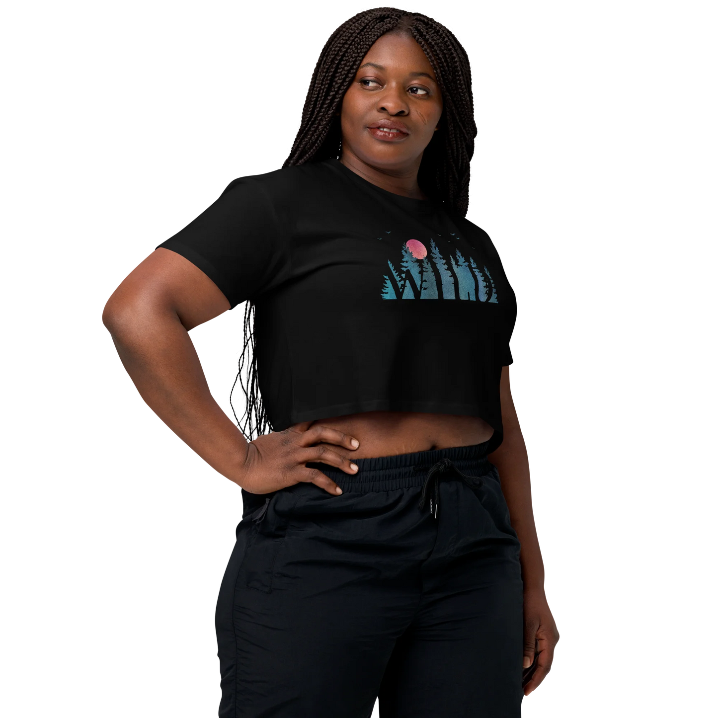 "Wild Soul in Blue Shades" Crop Top T-shirt