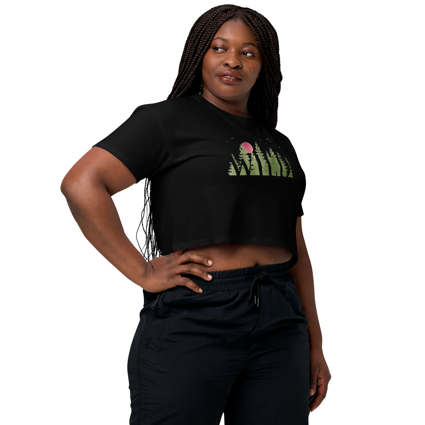 "Wild Soul in Green Shades" Crop Top T-shirt