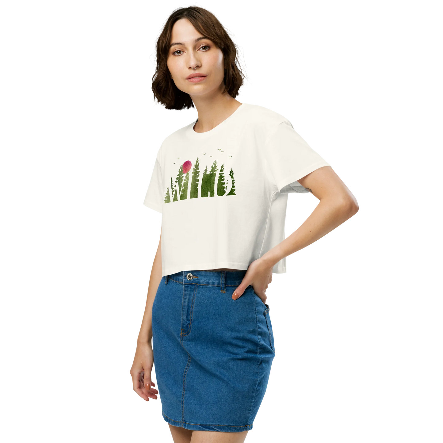 "Wild Soul in Green Shades" Crop Top T-shirt