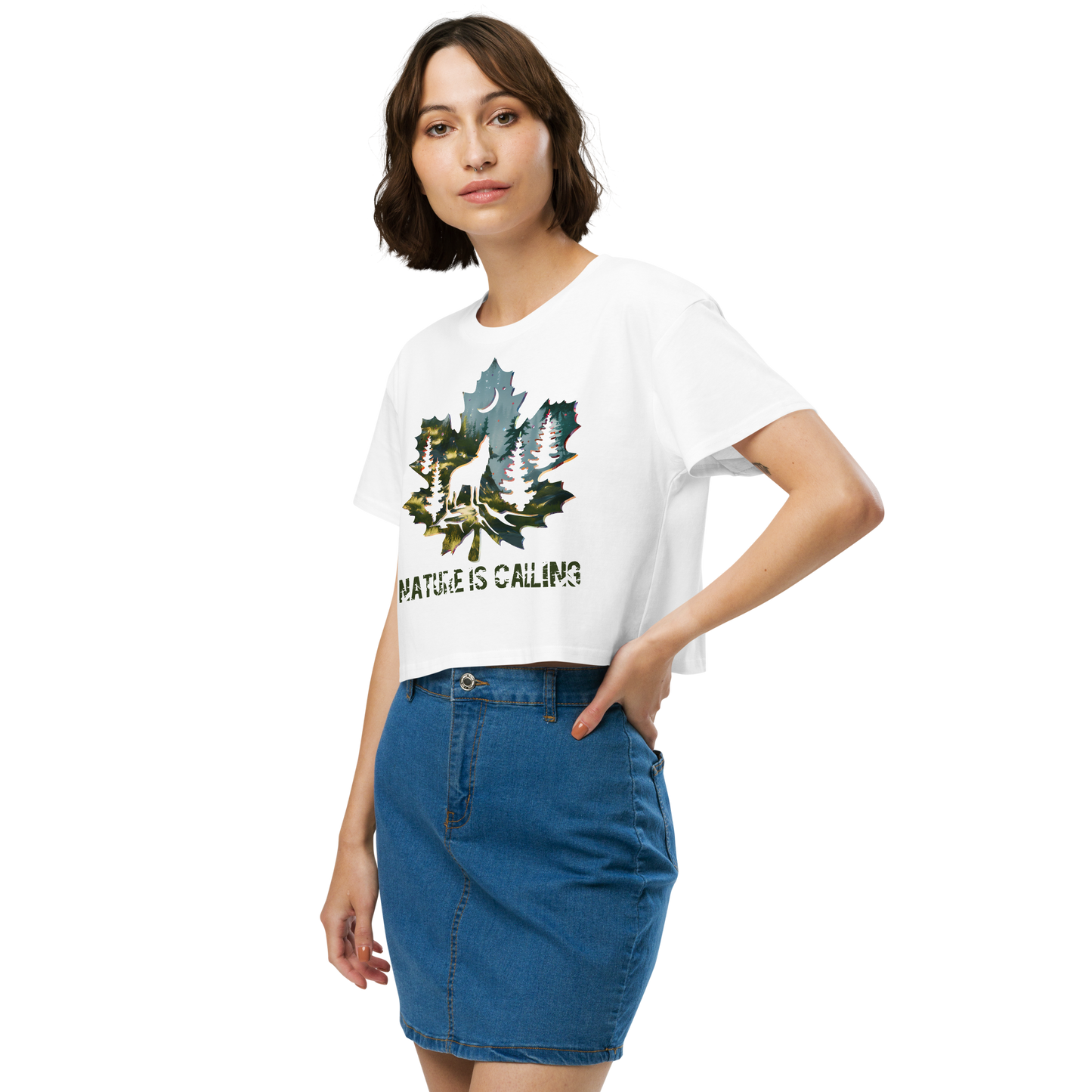 "Nature is Calling" Crop Top T-shirt