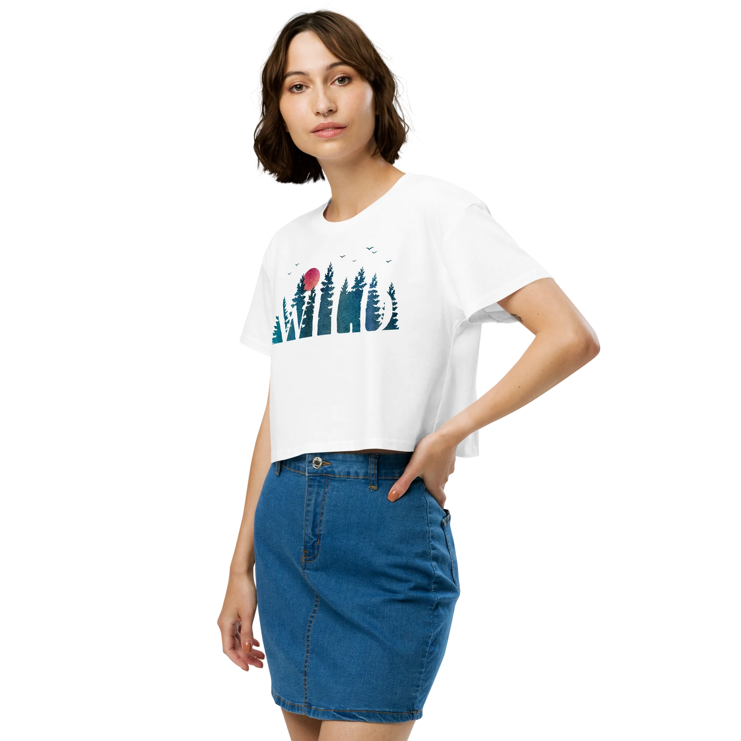 "Wild Soul in Blue Shades" Crop Top T-shirt