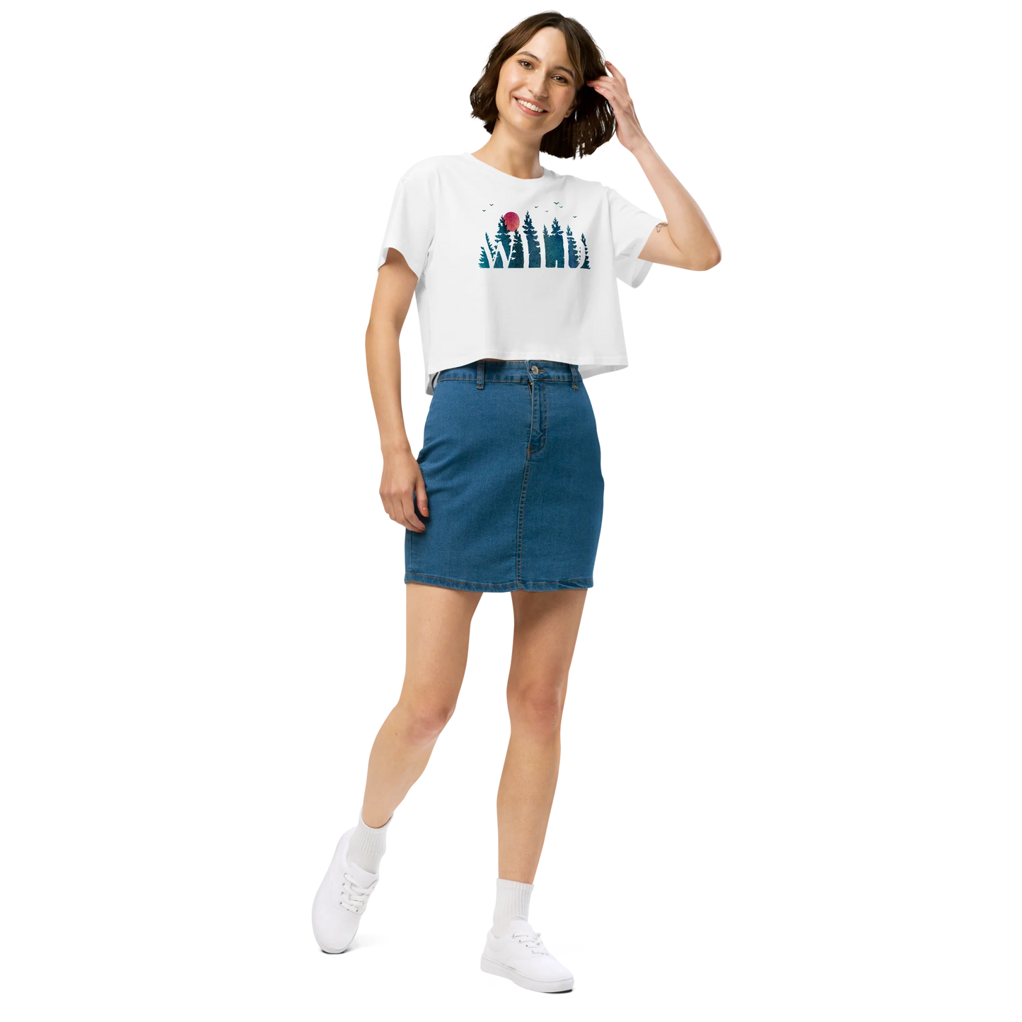 "Wild Soul in Blue Shades" Crop Top T-shirt