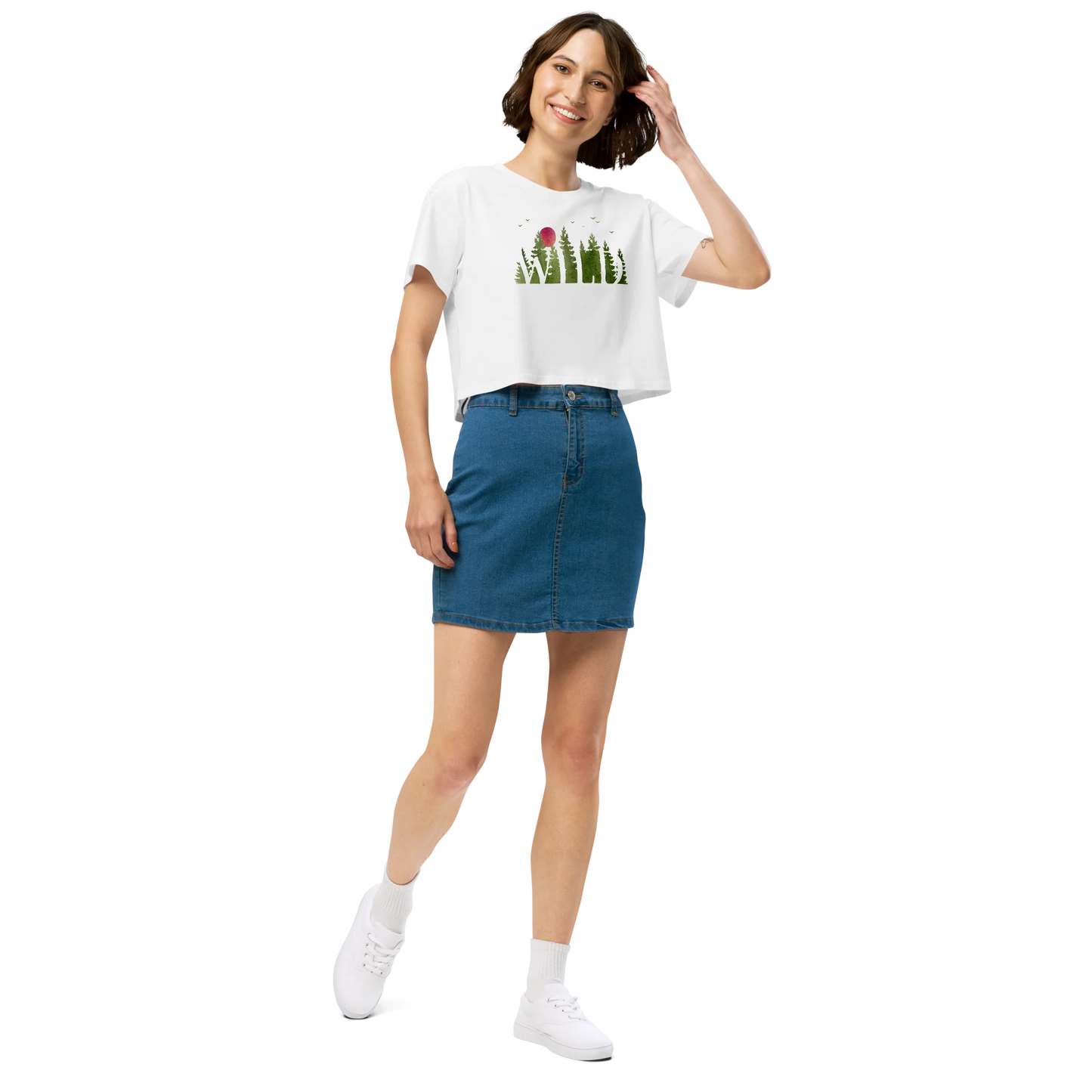"Wild Soul in Green Shades" Crop Top T-shirt
