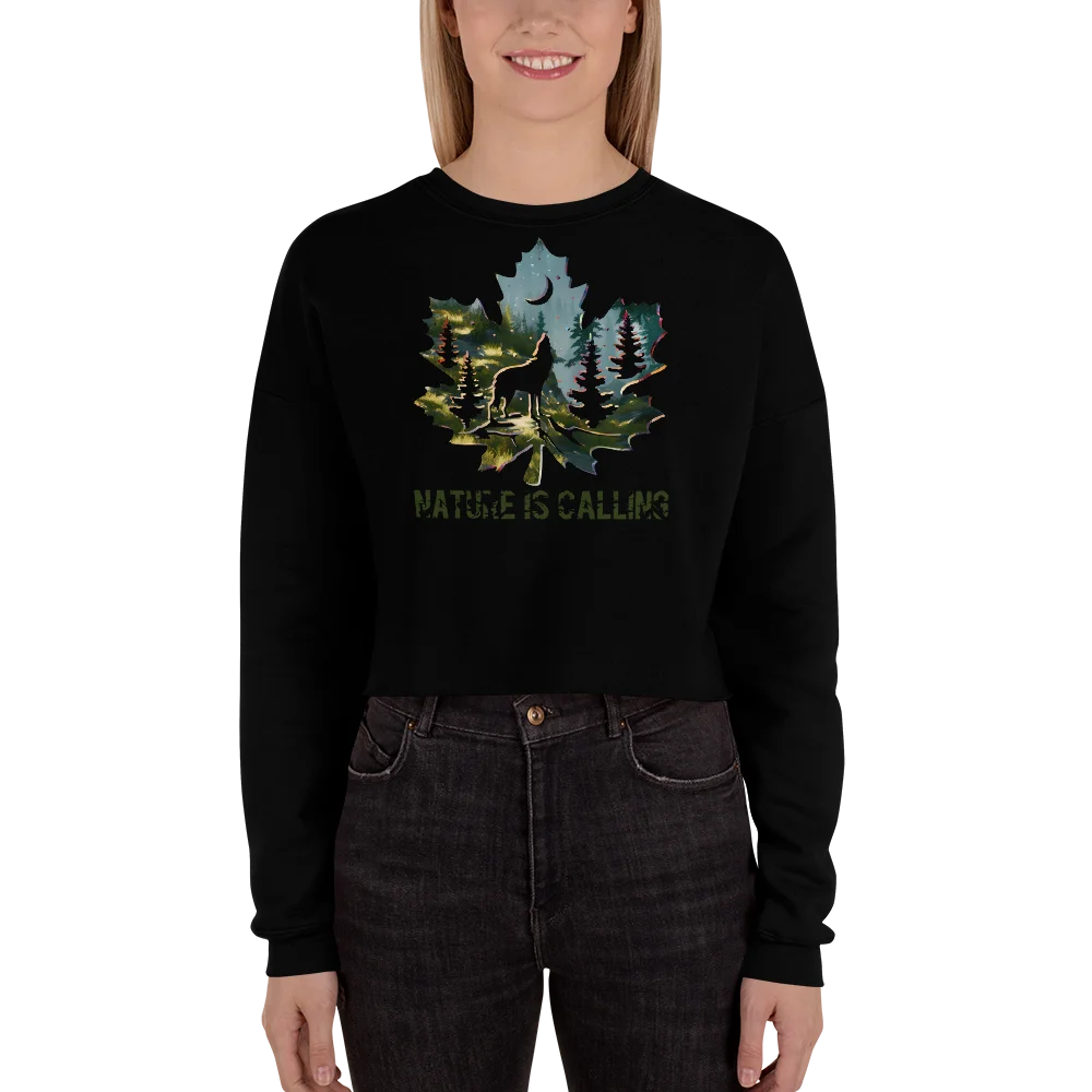 "Nature is Calling" Crop Sweatshirt