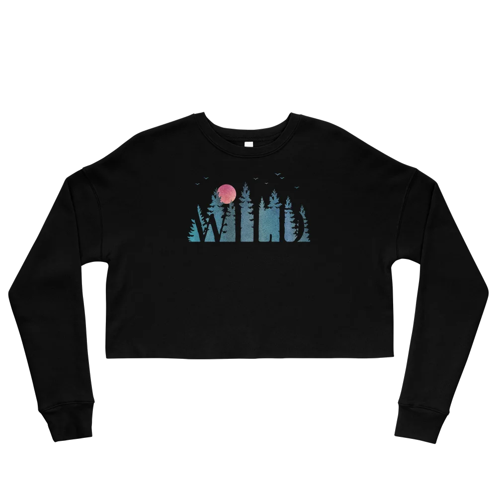 "Wild Soul in Blue Shades" Crop Sweatshirt