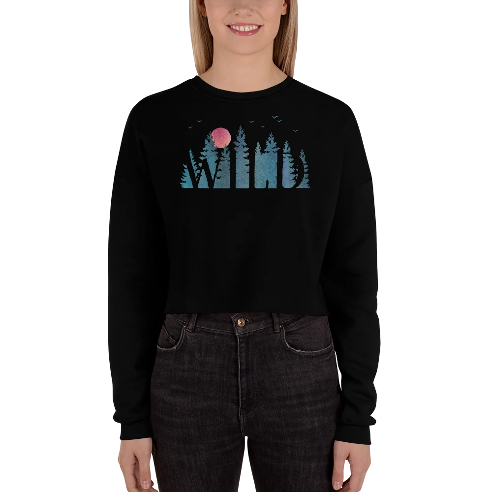 "Wild Soul in Blue Shades" Crop Sweatshirt