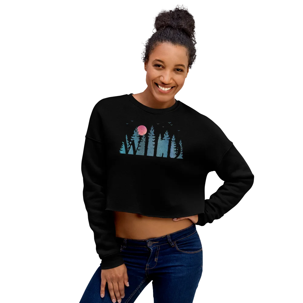 "Wild Soul in Blue Shades" Crop Sweatshirt