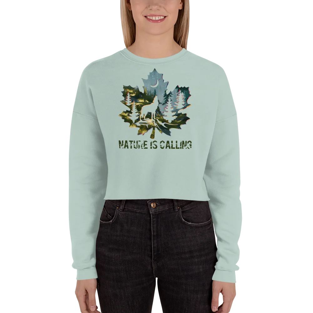 "Nature is Calling" Crop Sweatshirt