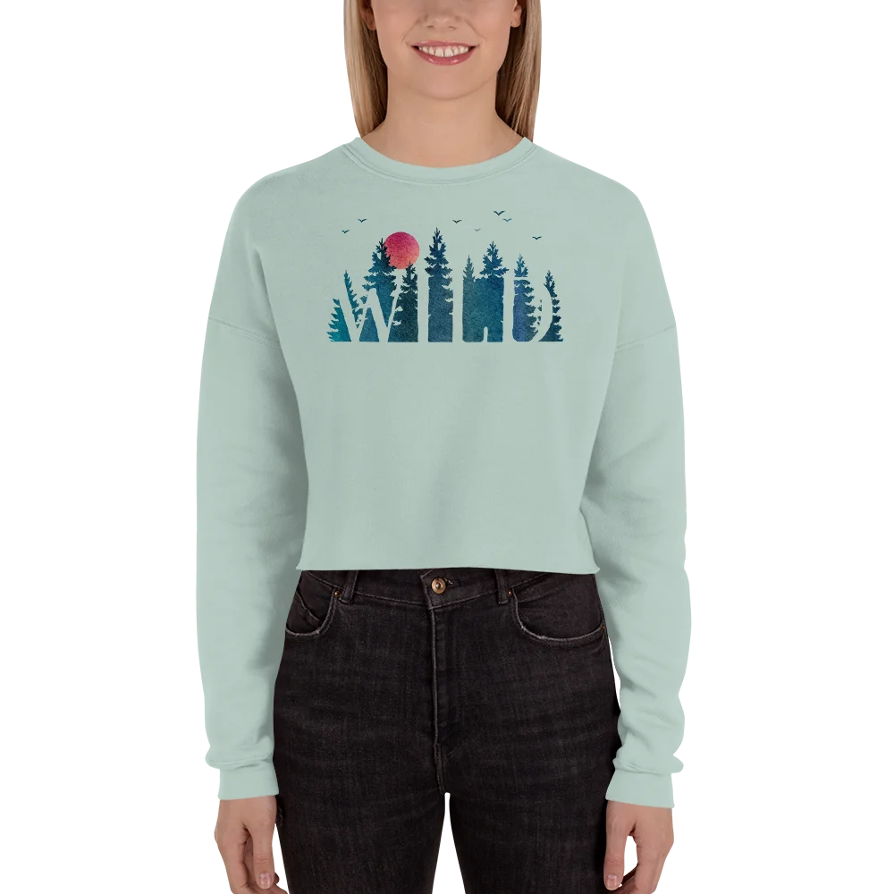 "Wild Soul in Blue Shades" Crop Sweatshirt