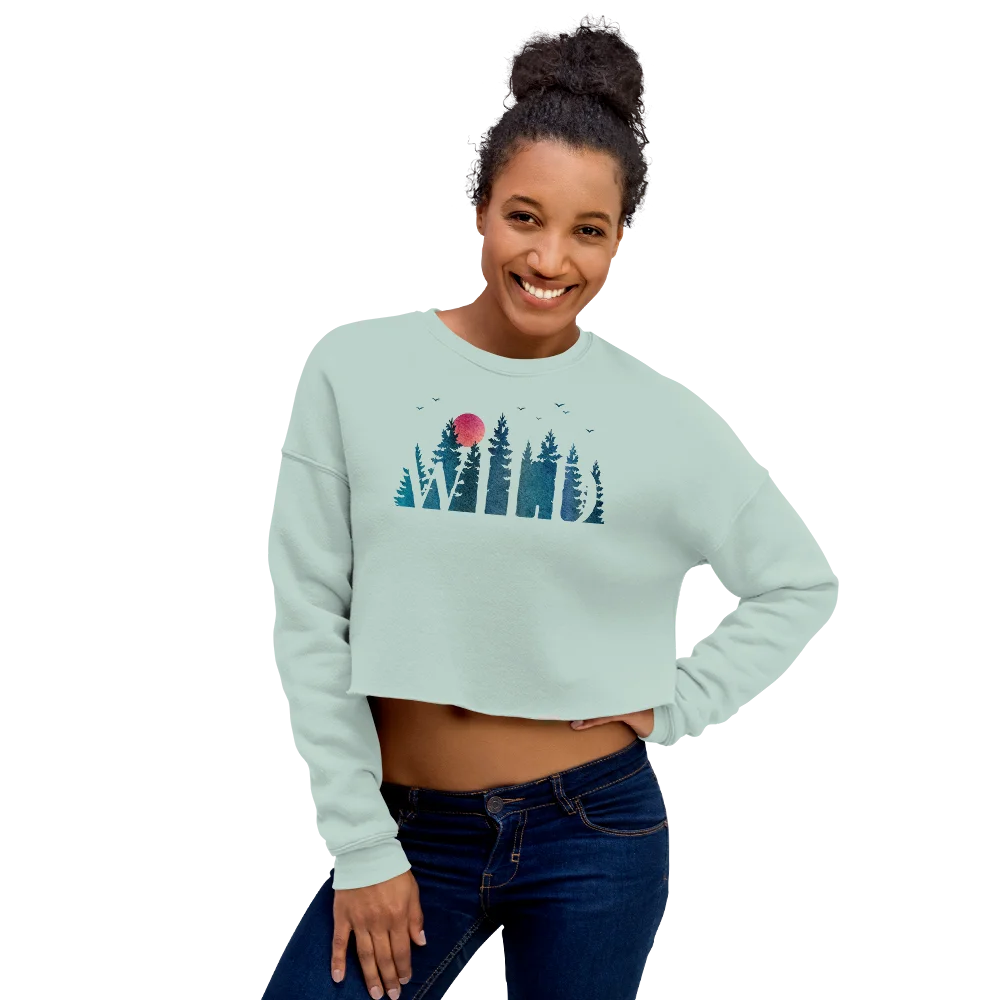 "Wild Soul in Blue Shades" Crop Sweatshirt