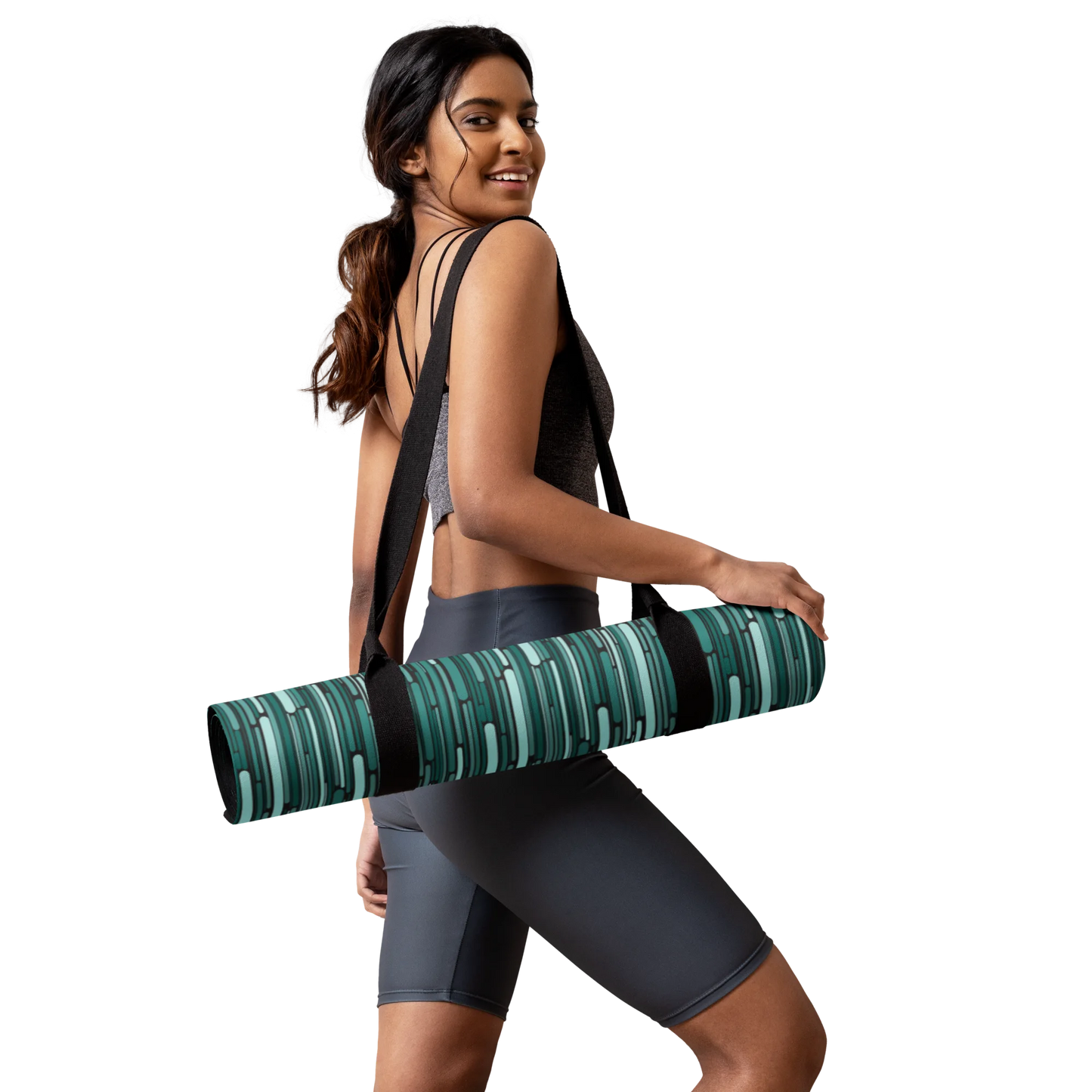 Green Rain Ornament Yoga Mat
