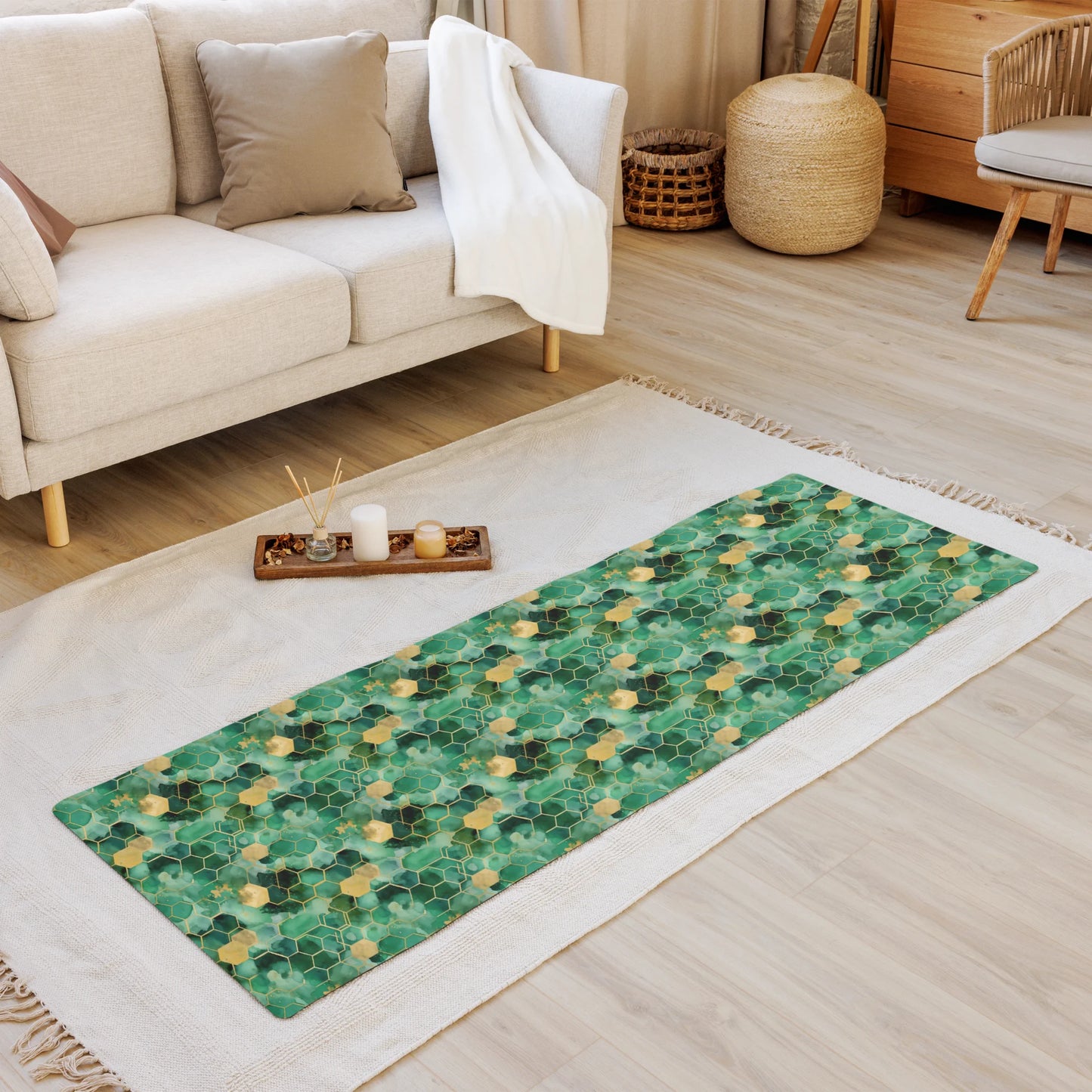 Abstract Verdant Elegance Yoga Mat