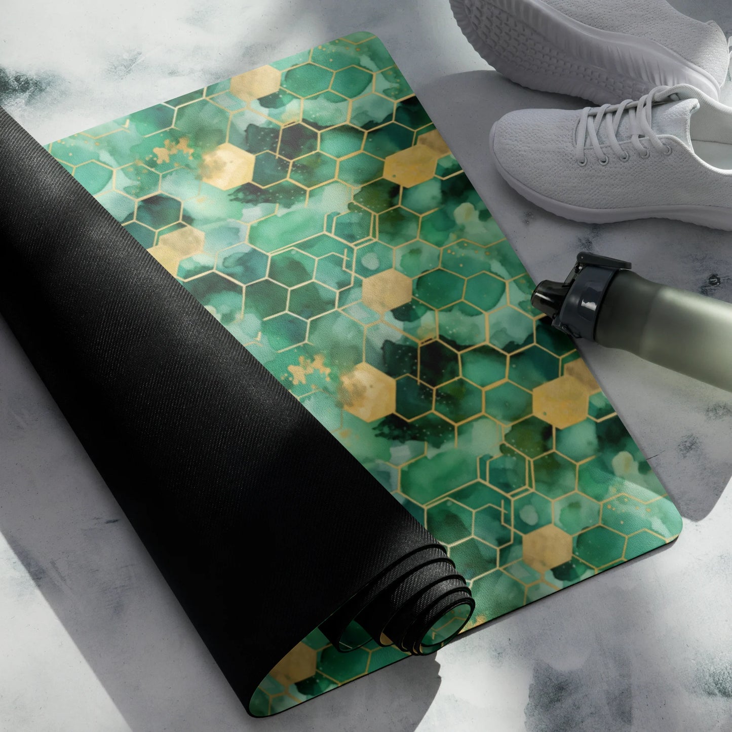 Abstract Verdant Elegance Yoga Mat