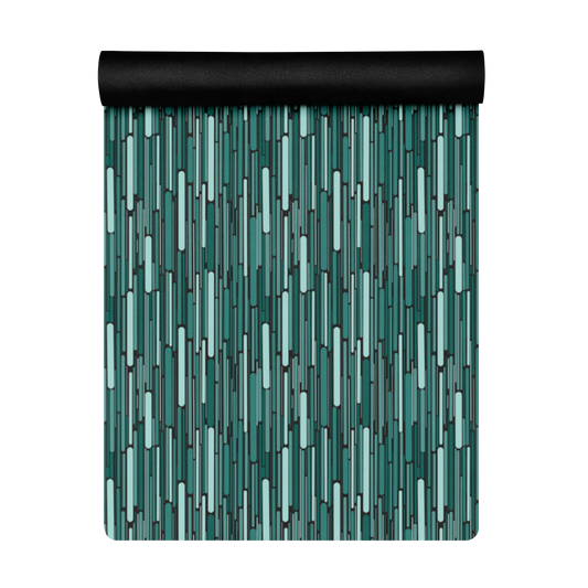 Green Rain Ornament Yoga Mat