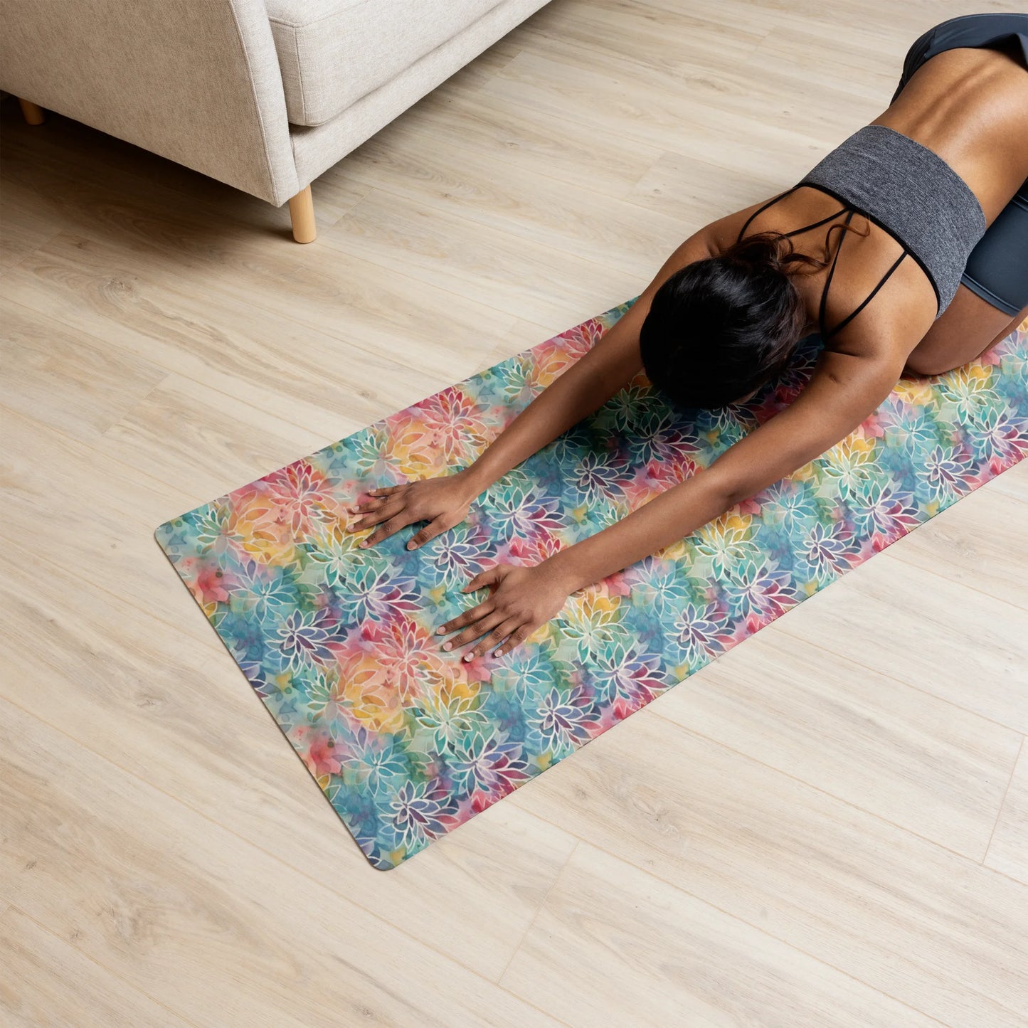 Colorful Summer Floral Abstraction Yoga Mat