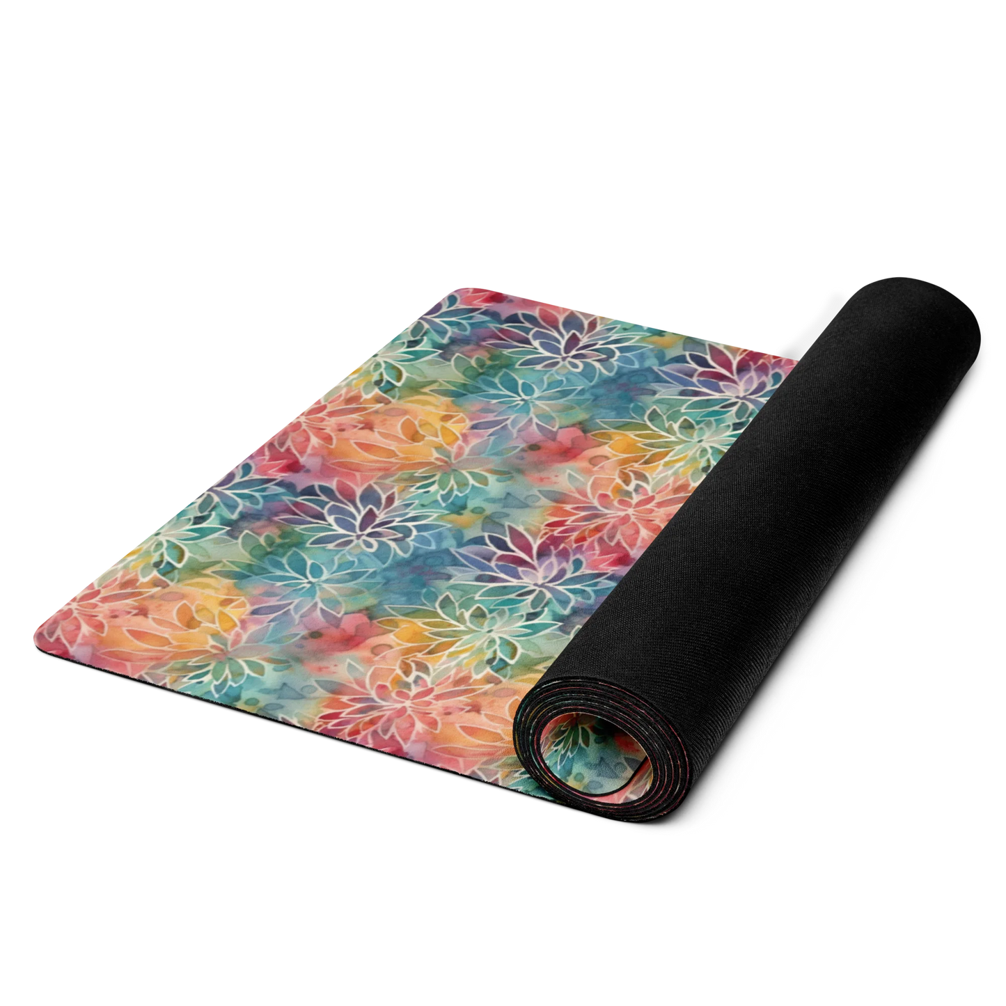 Colorful Summer Floral Abstraction Yoga Mat