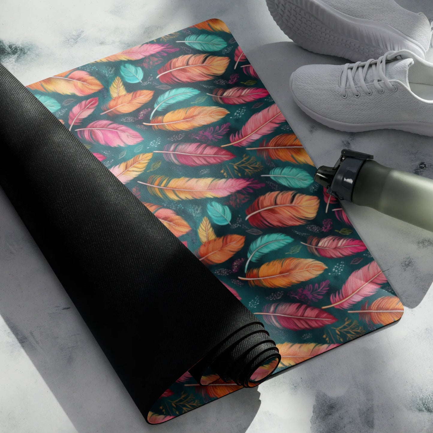Wonderful Feathers Yoga Mat