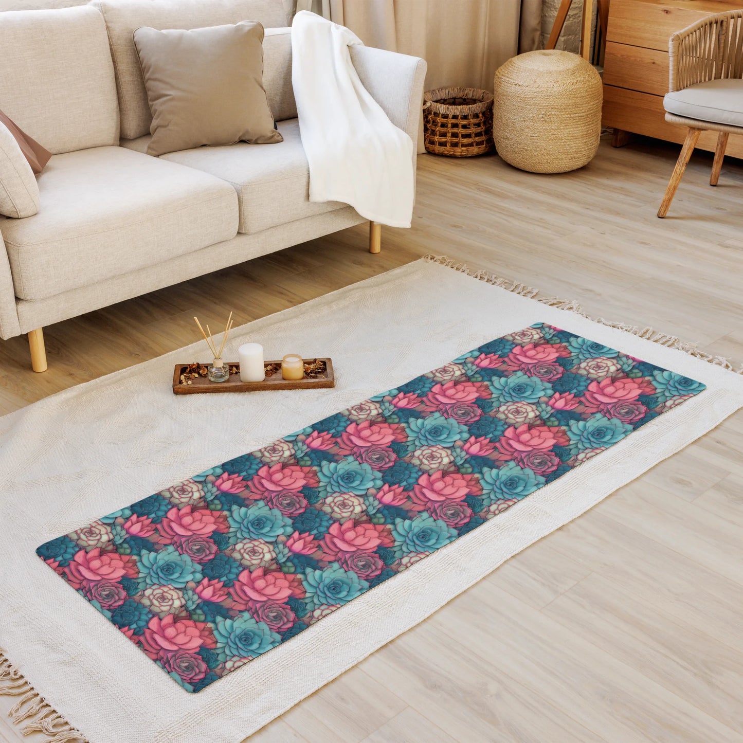 Bright Eternal Flowers Fantasy Yoga Mat