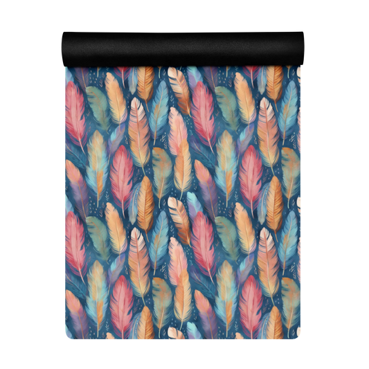 Dance of Wild Birds` Feathers Yoga Mat