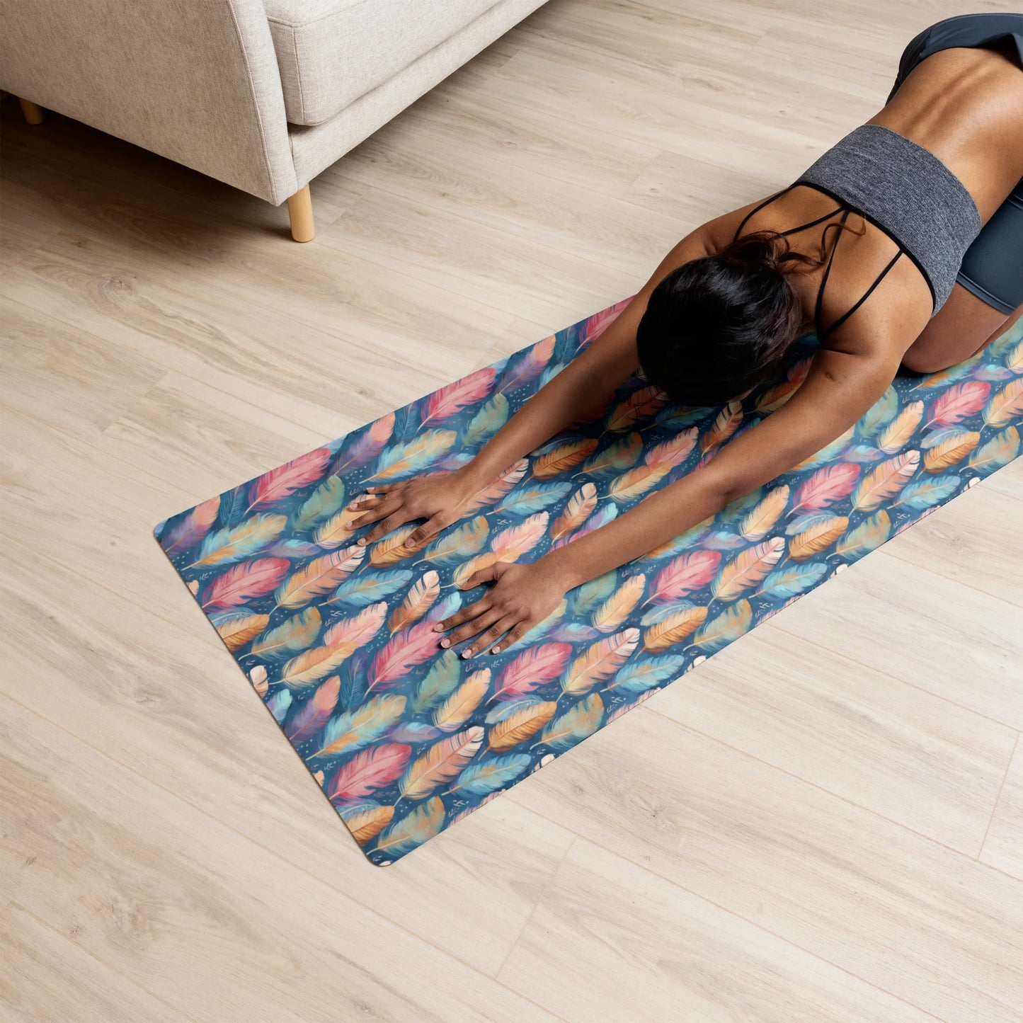 Dance of Wild Birds` Feathers Yoga Mat