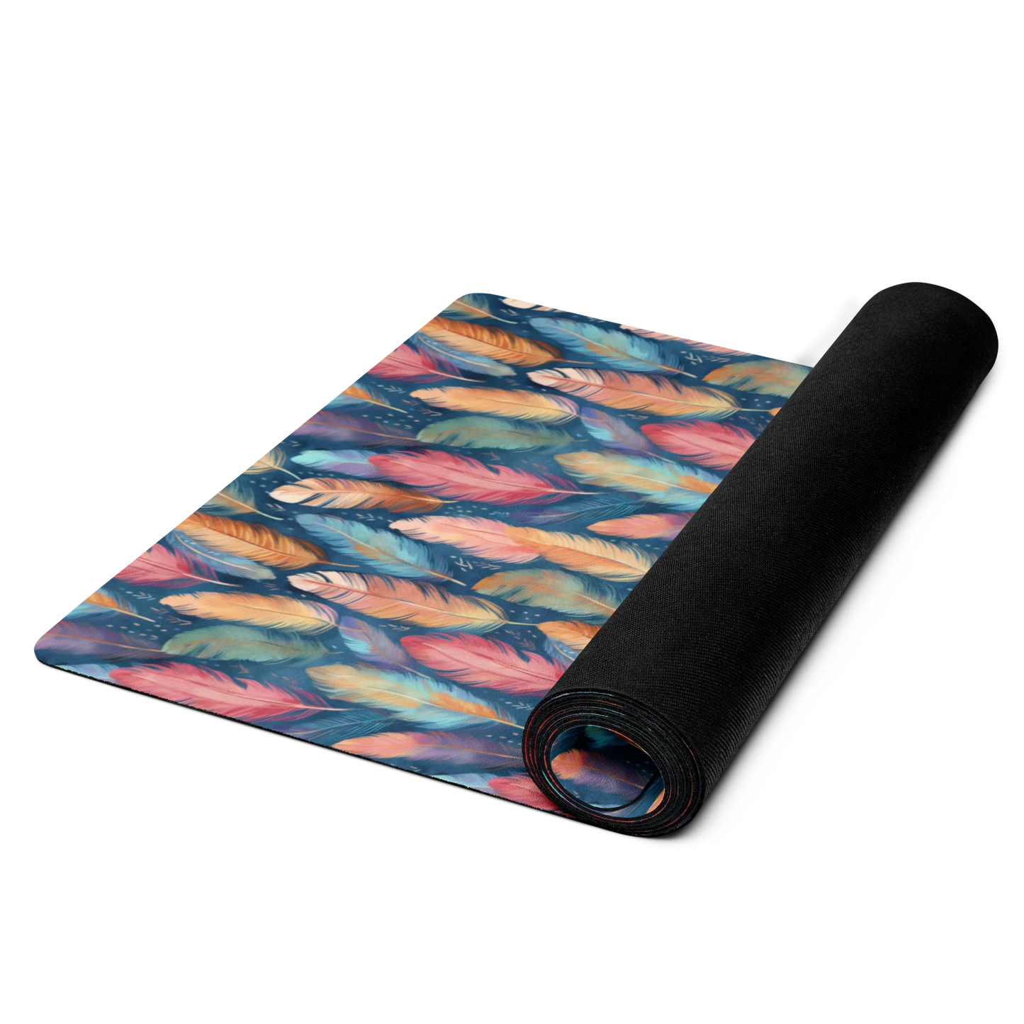 Dance of Wild Birds` Feathers Yoga Mat