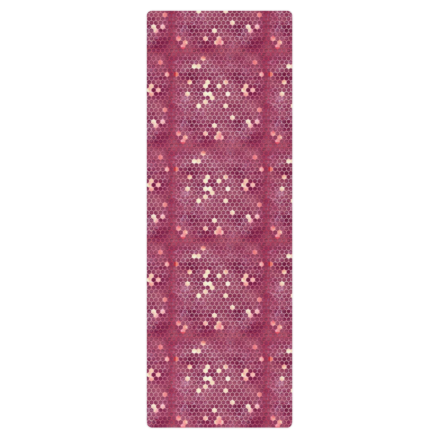 Burgundy Gold Honeycombs Ornament Yoga Mat