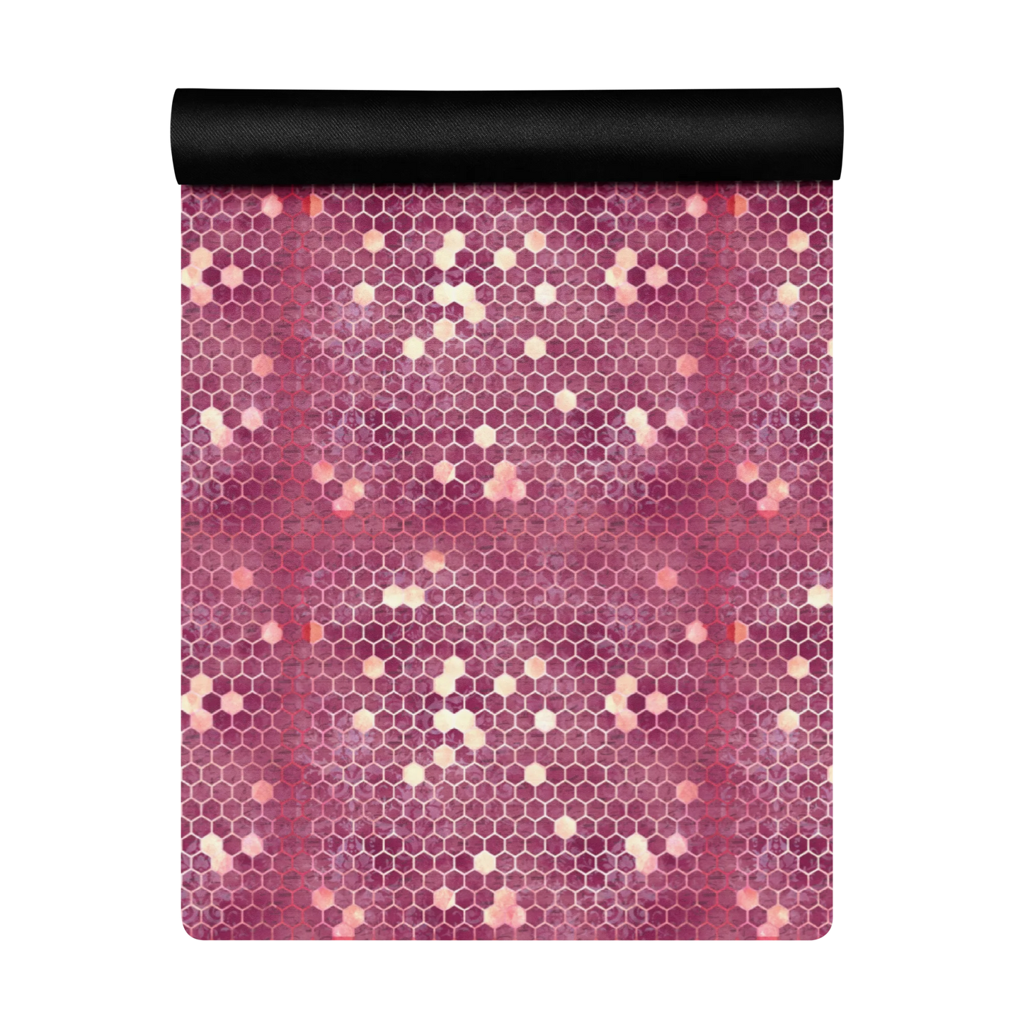 Burgundy Gold Honeycombs Ornament Yoga Mat