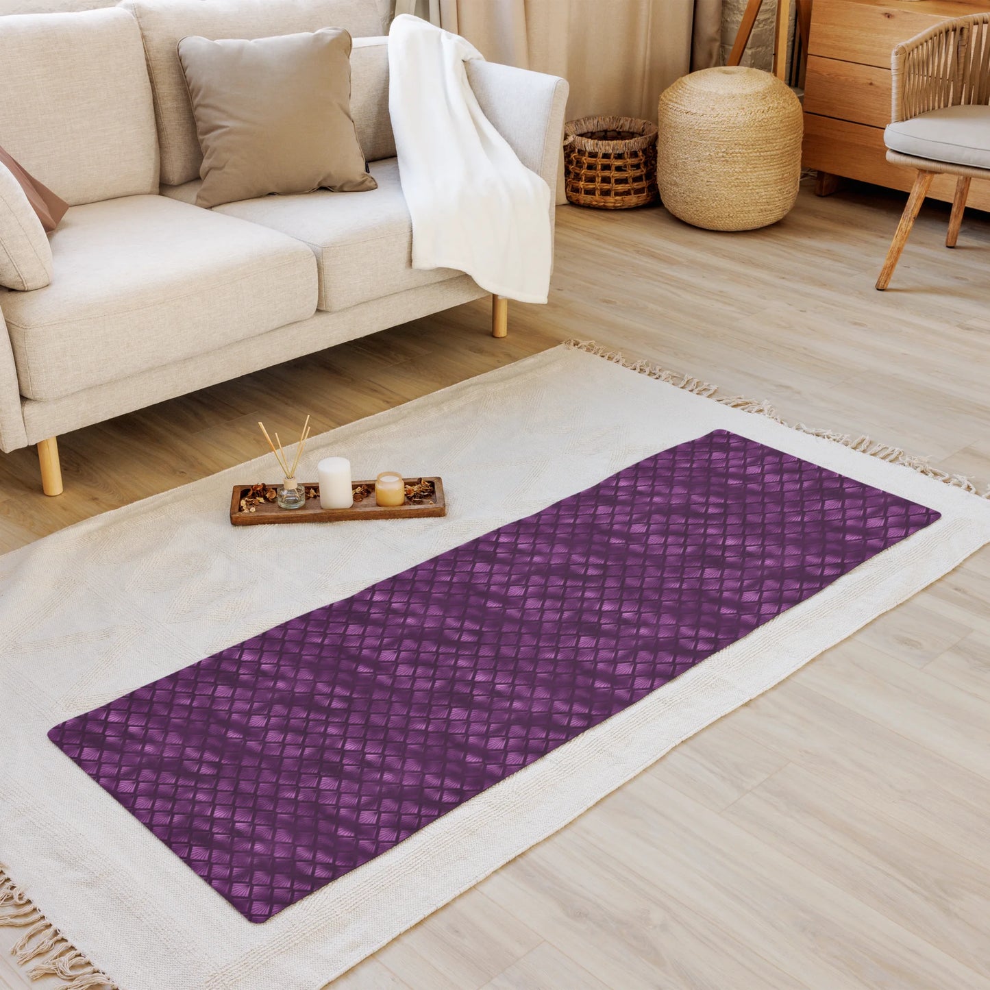 Violet Shadows Art Deco Ornament Yoga Mat