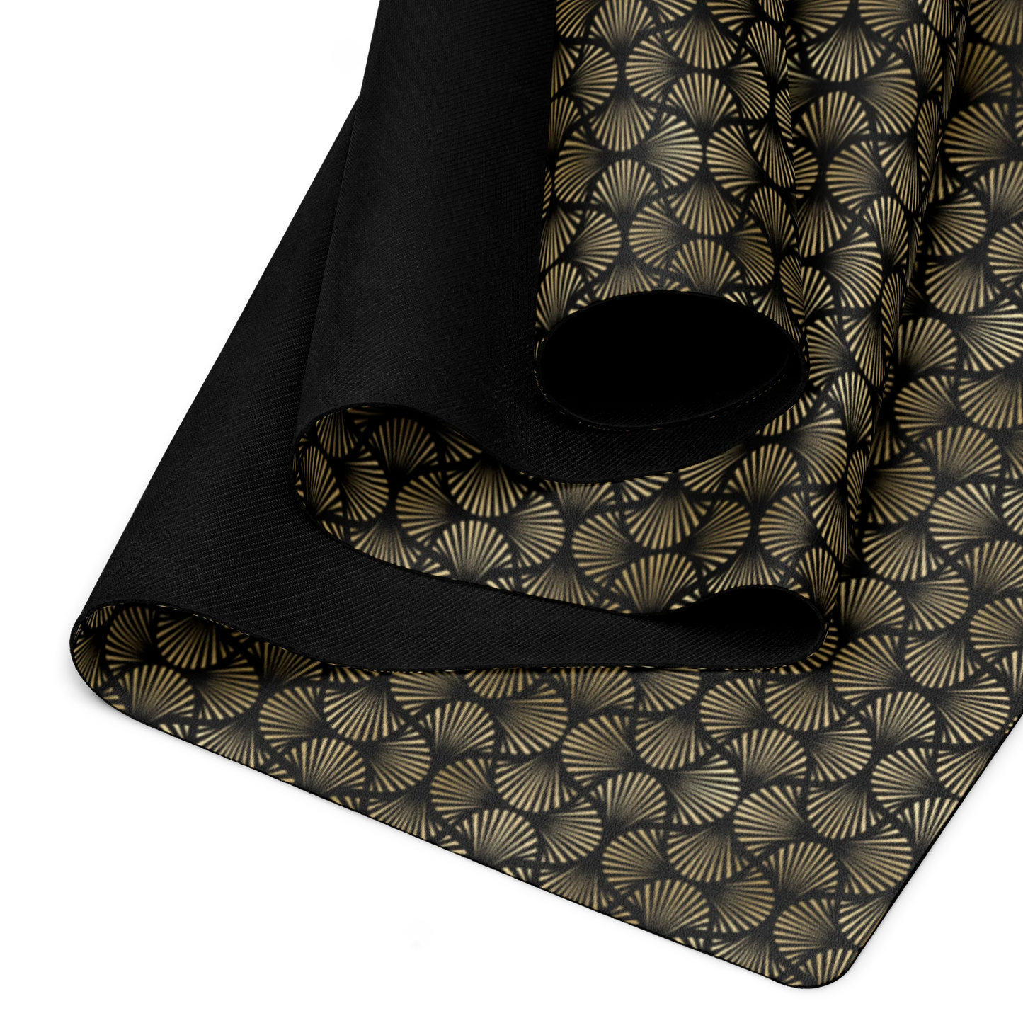 Black And Gold Art Deco Flower Reflections Yoga Mat