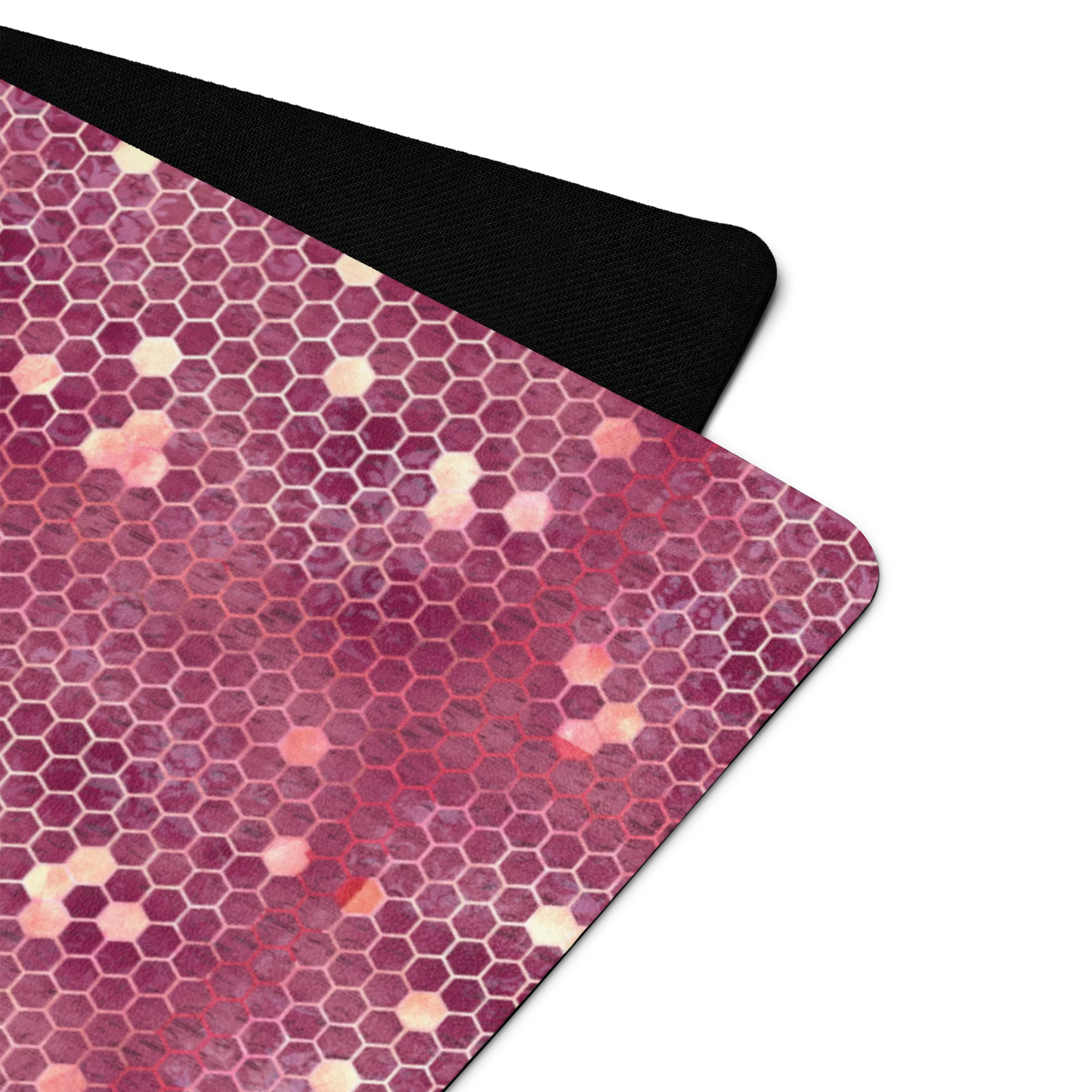 Burgundy Gold Honeycombs Ornament Yoga Mat