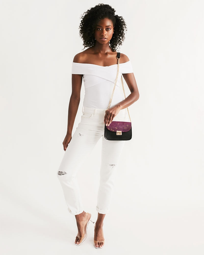 Burgundy Bee Small Shoulder Bag